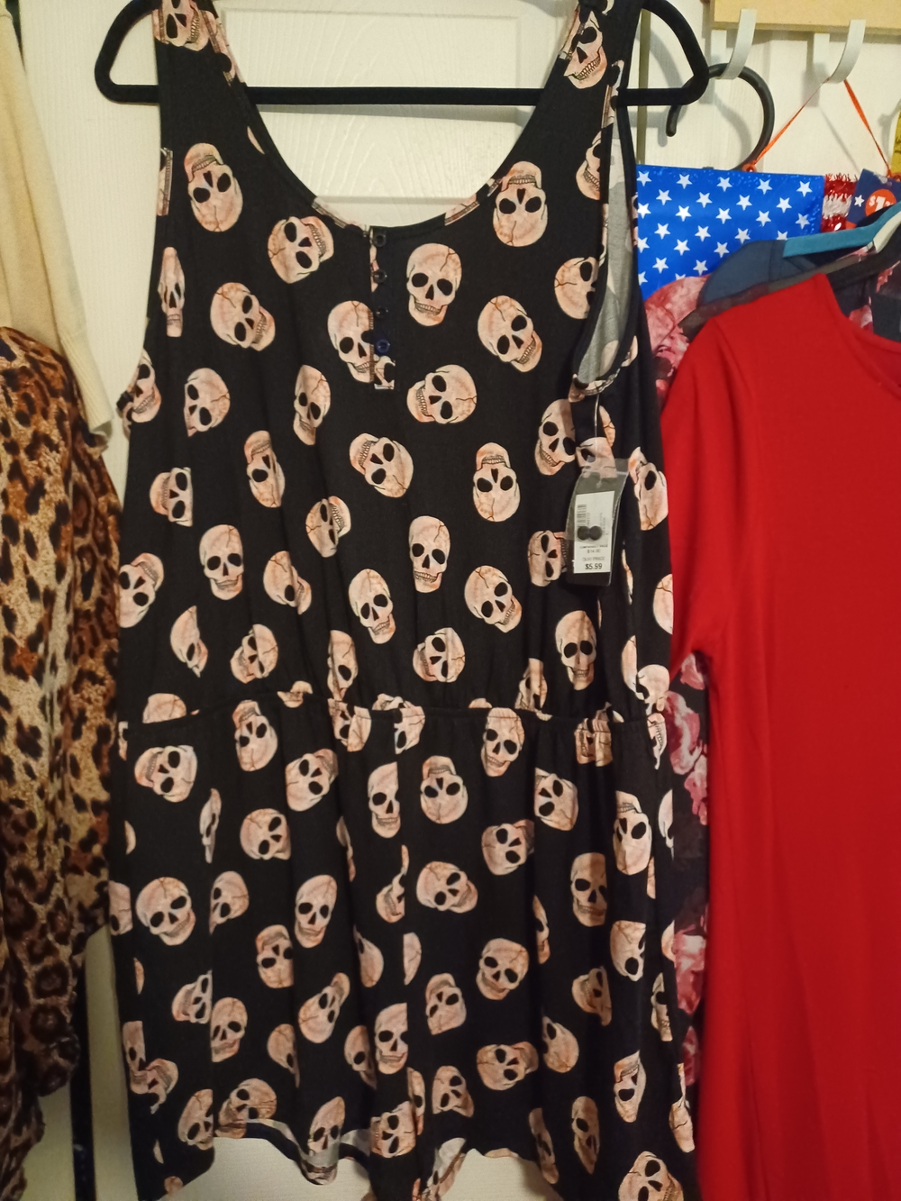 torrid Black Mini Dress with Beige Skull Print